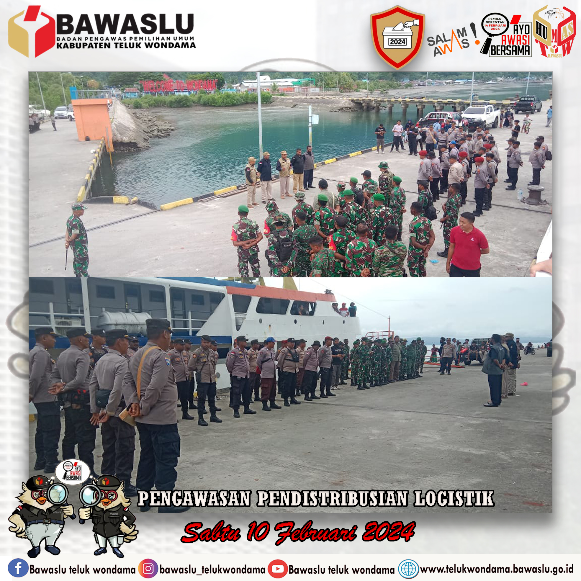 BAWASLU TELUK WONDAMA MENGAWASI PENDISTRIBUSIAN LOGISTIK PEMILU TAHUN 2024