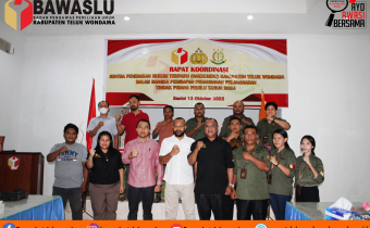 Bawaslu Kabupaten Teluk Wondama Melaksanakan Rapat Koordinasi Sentra Gakkumdu Pada pemilu Serentak Tahun 2024 Bersama Kepolisian dan kejaksaan